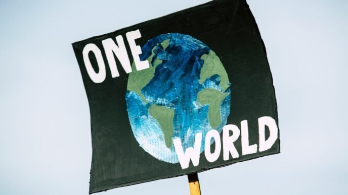 One World signage